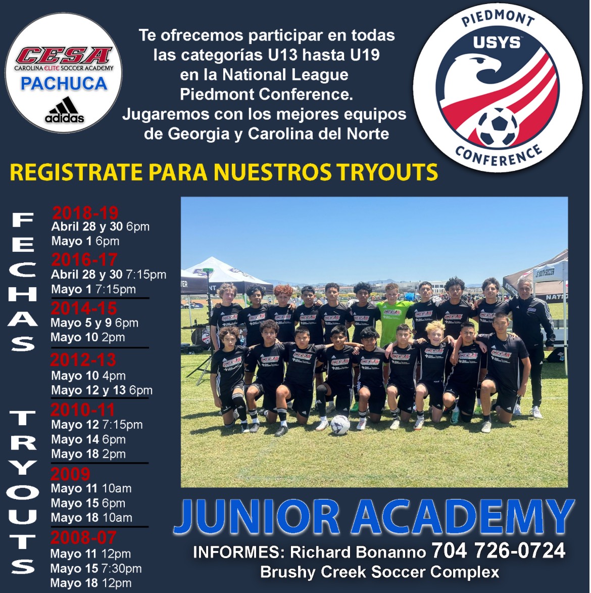 CESA Pachuca Tryout Dates 
